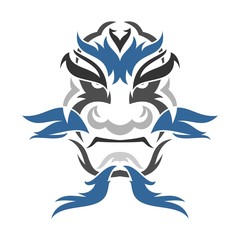 Tribal japanese evil mask