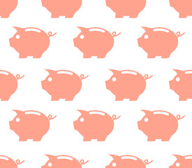 Fototapeta premium Seamless pattern with piggy bank