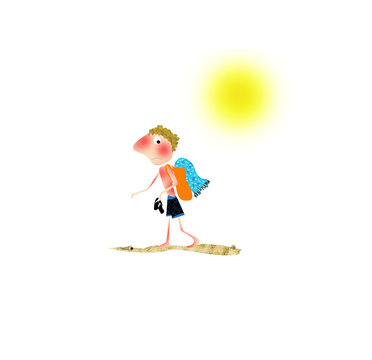 Ragazzo con scottatura solare