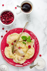 Traditional ukrainian pierogi vareniki