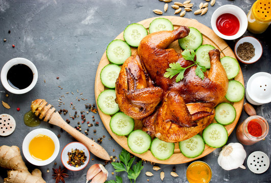 Spicy honey barbecued chicken