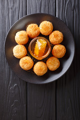 Traditional greek and turkish pastry cake named kadaif or kataifi. Vertical top view