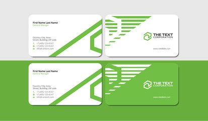 excellent clean green business card design template