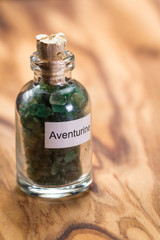 green aventurine in a jar