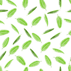 Tropical palm leaves seamless floral pattern background for decorative and display purpose.Ideal for florist,event promotions,wedding and exhibition.Vector Illustration.