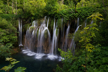 Fototapeta na wymiar Waterfall in Plitvice Lakes National Park, Croatia