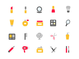 Cosmetics color icons set