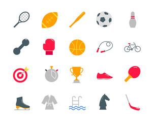 Sport color icons set