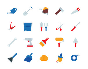 Tools color icons set