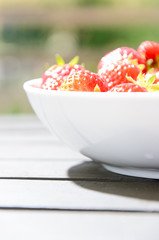 Strawberries on a white plate