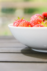 Strawberries on a white plate