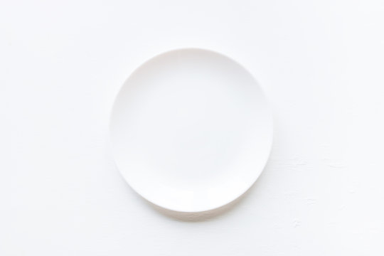 Empty Plate On A White Background Mockup