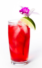 tropical cocktail on white