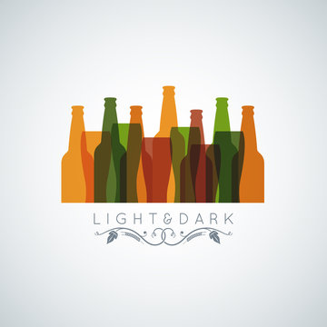 beer bottle glass logo banner design background