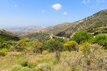 Beautiful mountain landscape on Naxos island. Cyclades, Greece	

