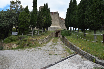 Collioure, pyrénées orientales, roussillon, occitanie, France : entrée du fort Saint-Elme