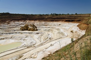 Stone quarry with excavate - Open pit mine