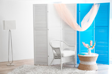 Fototapeta na wymiar Interior design of living room in light colours