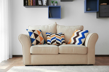 Living room interior with sofa