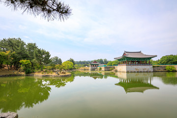 Fototapeta na wymiar Donggung Palace and Wolji Pond in Gyeongju, South Korea