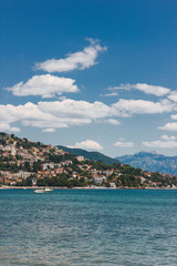 Herceg Novi city in Kotor bay. Summer holidays in Montenegro, sunny landscape.