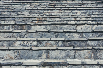 Rocky gray stone stairs perspective pattern texture.