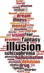 Obraz premium Illusion word cloud