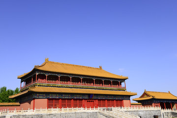 Fototapeta premium The building in the Forbidden City is in Beijing, China