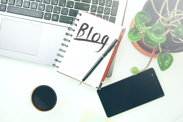 blog text with notebook
