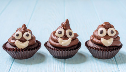 poop emoji cupcakes