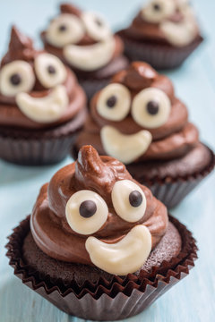poop emoji cupcakes