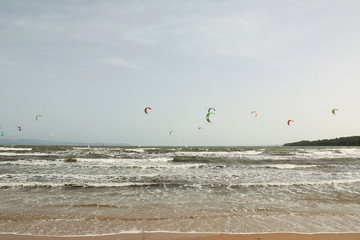 Presqu’île de Giens, les kites de la plage de la Capte