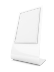 Outdoor Advertising Stand Banner Display - mockup template isolated on white. 3D rendering