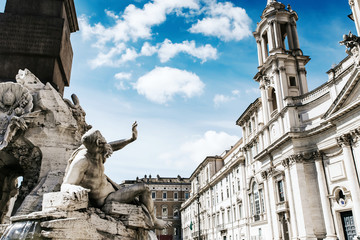 Obraz premium Fountain at Piazza Navona in Rome, Italy.