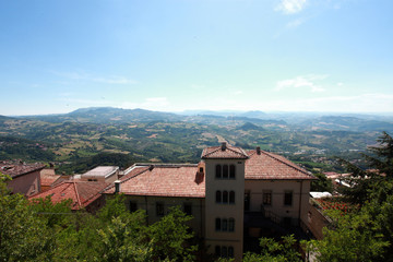 Fototapeta na wymiar view hill from the San Marino