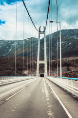 Fototapeta na wymiar Suspension bridge in Norway