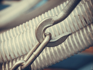 Detailed closeup of steel metal hook