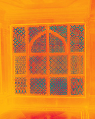 Intricate marble filigree screen,