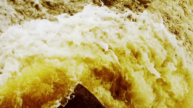 Flood Discharge,torrential Waterfall Running,china Yellow River.