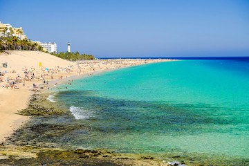 View on Playa del Matorral on Fuerteventura, Spain.