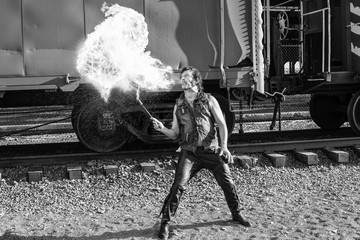 Fire Breather black and white © carlos21671