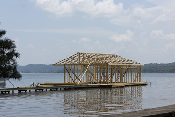 Boathouse under construction