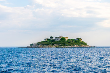 Ancient fortress is located on the island of Mamula. Boka-Kotor Bay. Montenegro.