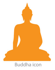 Buddha icon orange color