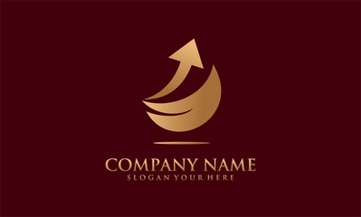 arrow up world business logo