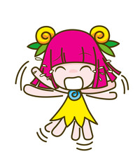 girl kids cartoon collection Vector illustration