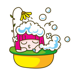 girl kids cartoon collection Vector illustration