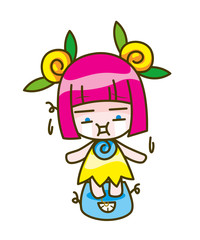 girl kids cartoon collection Vector illustration