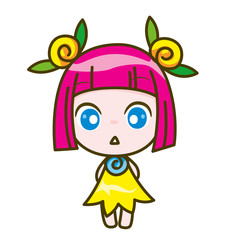 girl kids cartoon collection Vector illustration