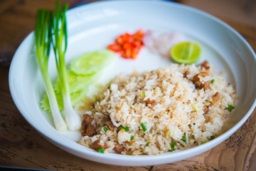 Fried rice qith pork and egg.